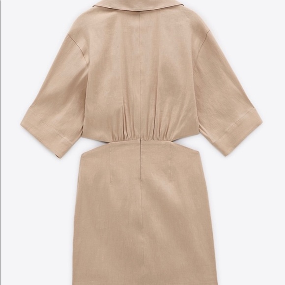 ZARA TAN CUTOUT DRESS BRAND NEW - Picture 8 of 15